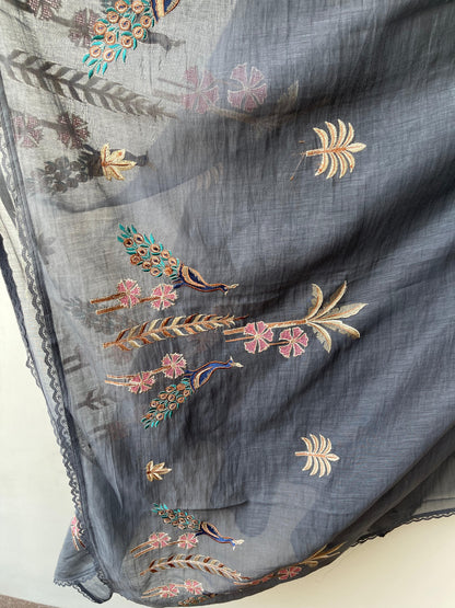 Fine mul chanderi unstitched ladies suit Rc18799