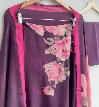 Crepe Satin Unstitched Ladies Suit RC-18165