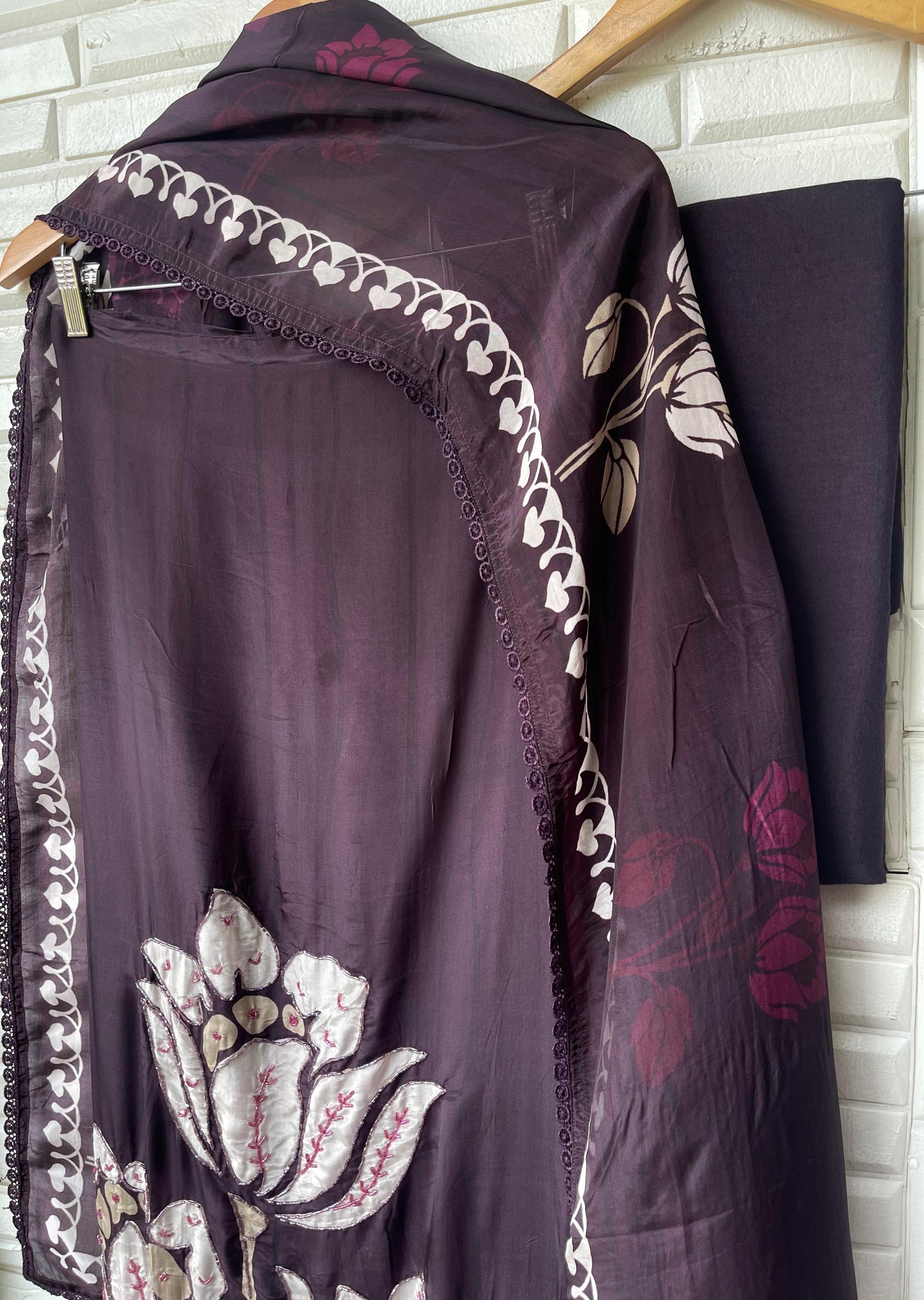 Organza crepe unstitched ladies suit Rc17525