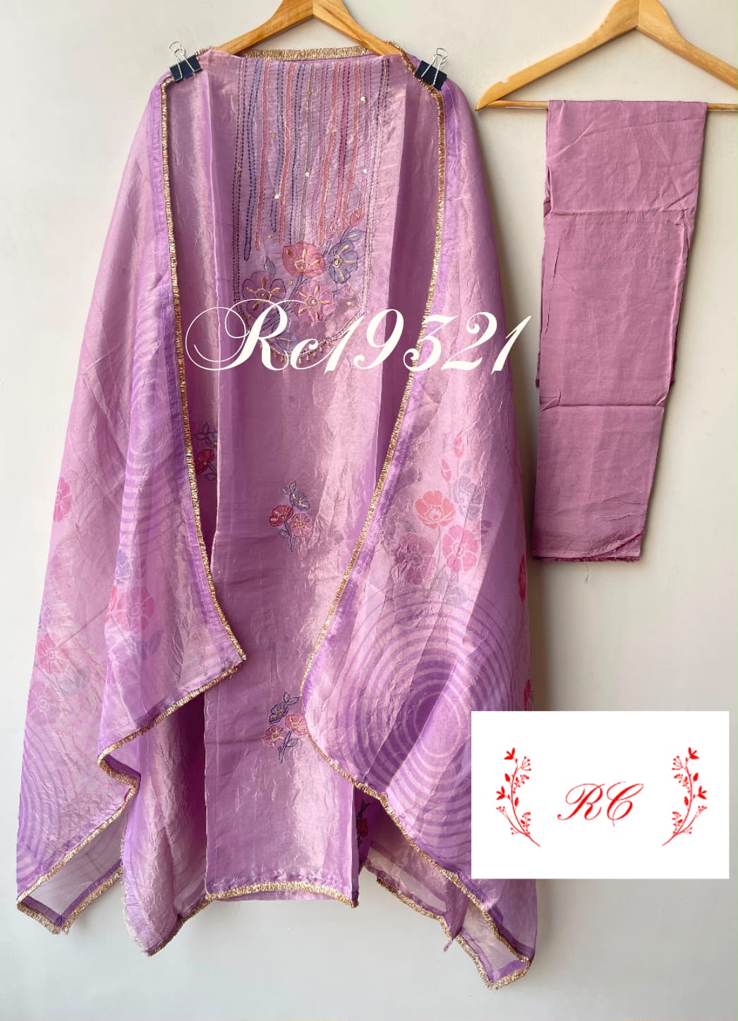 Fine shimmer tissue ladies unstitched suit Rc19321 (a)