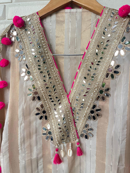 Banarasi shimmer silk unstitched ladies suit Rc17803