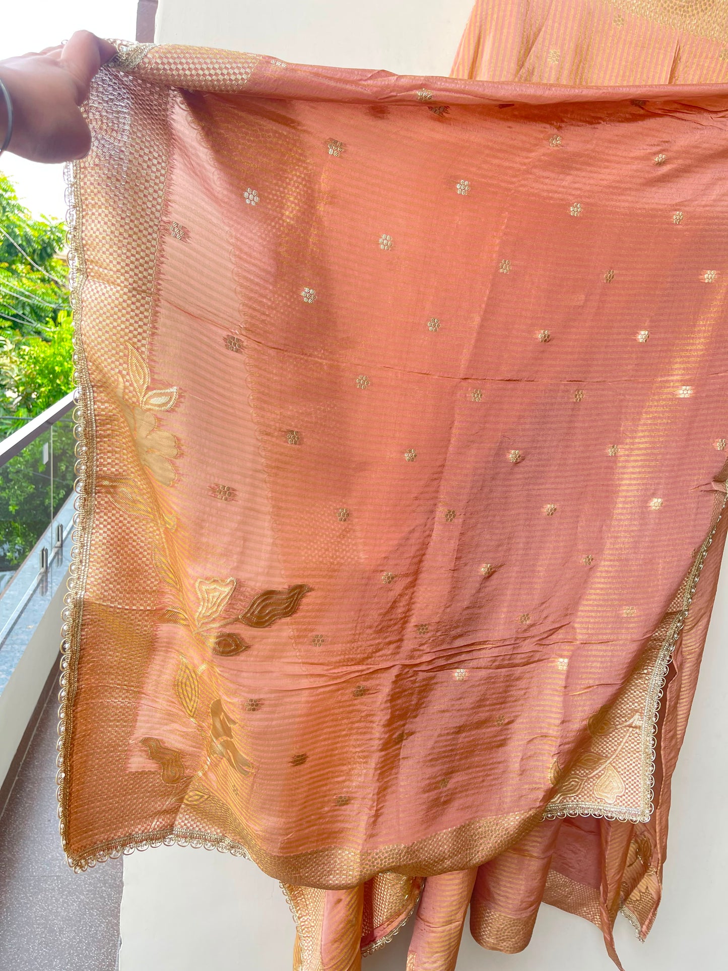 Banarasi shimmer silk ladies unstitched suit Rc19303 (b)