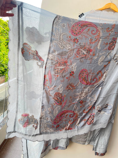 Mul chanderi unstitched ladies suit Rc19119
