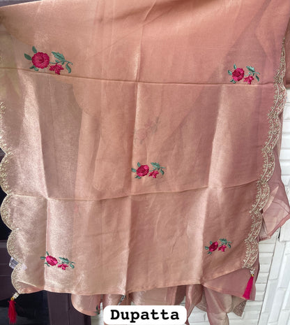 Shimmer Silk Unstitched 3 Piece Designer Suit Set