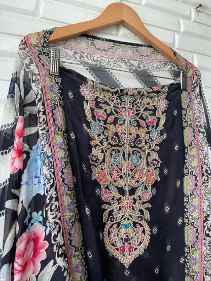 Organza unstitched ladies suit Rc17609