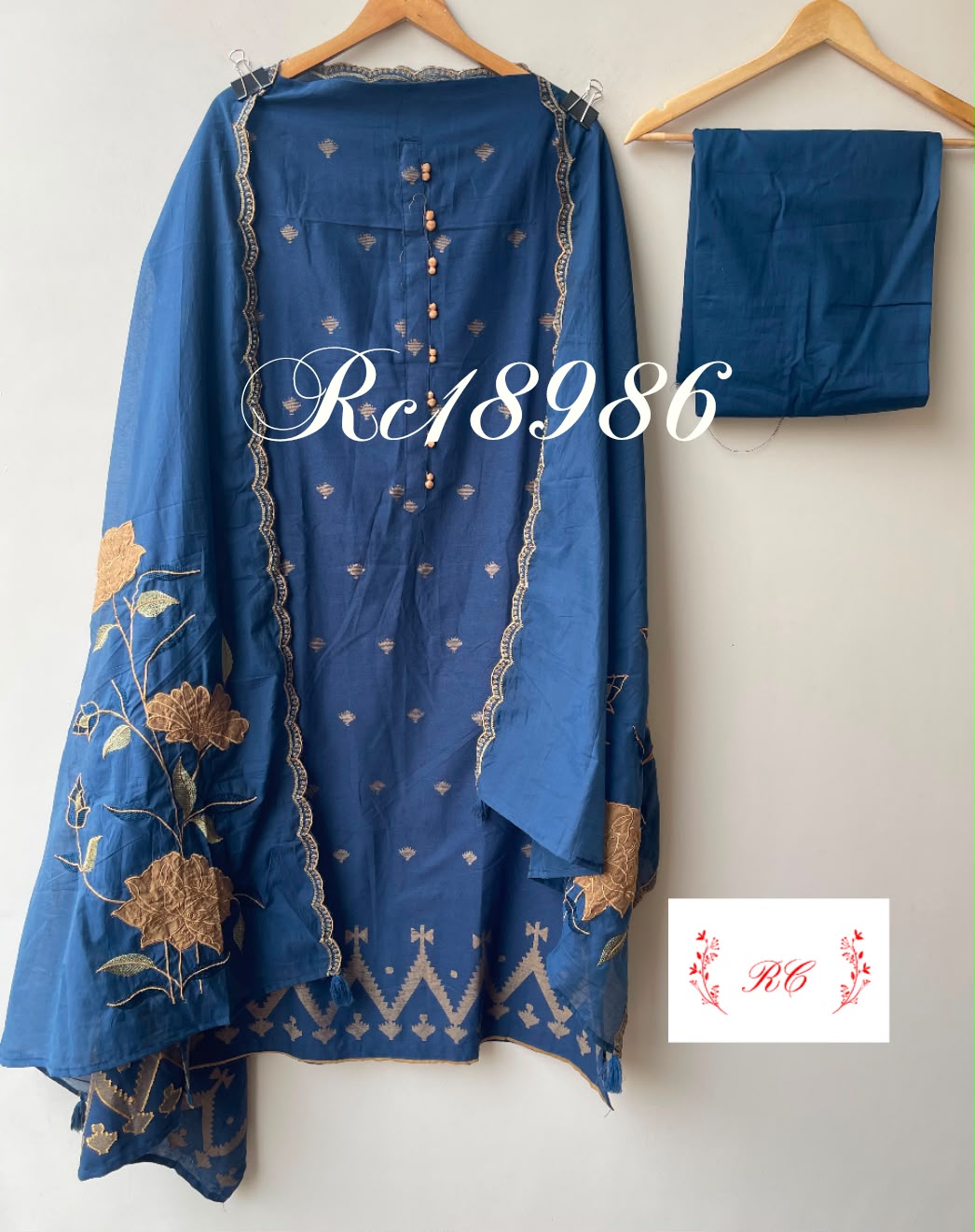 Cotton weaving unstitched ladies suit Rc18986