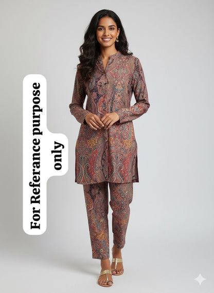 Imported velvet readymade ladies winter coord set Rc18890