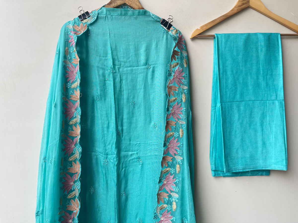 Classy Embroidered Designer Unstitched 3 Pcs Suit Set