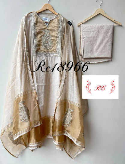 Banarasi mul linen unstitched ladies suit Rc18966