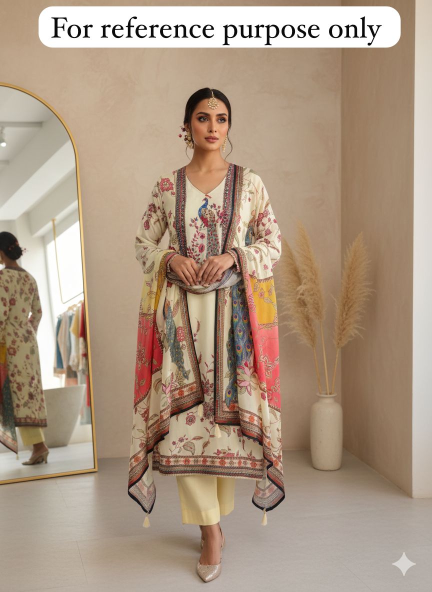 Satin Crepe Unstitched Ladies Suit RC-18324 – view 3