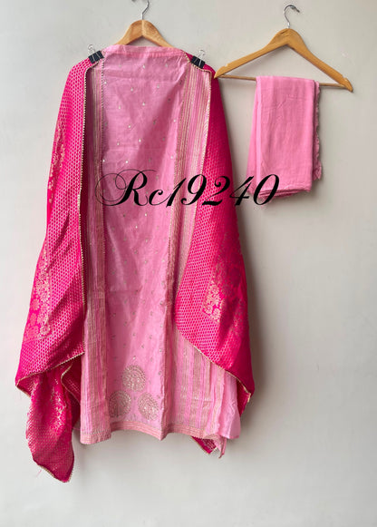 Shimmer chanderi unstitched ladies suit Rc19240