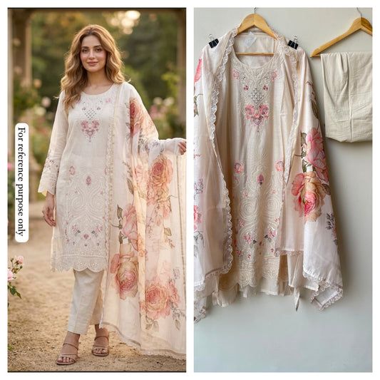 Mul chanderi unstitched ladies suit Rc18994