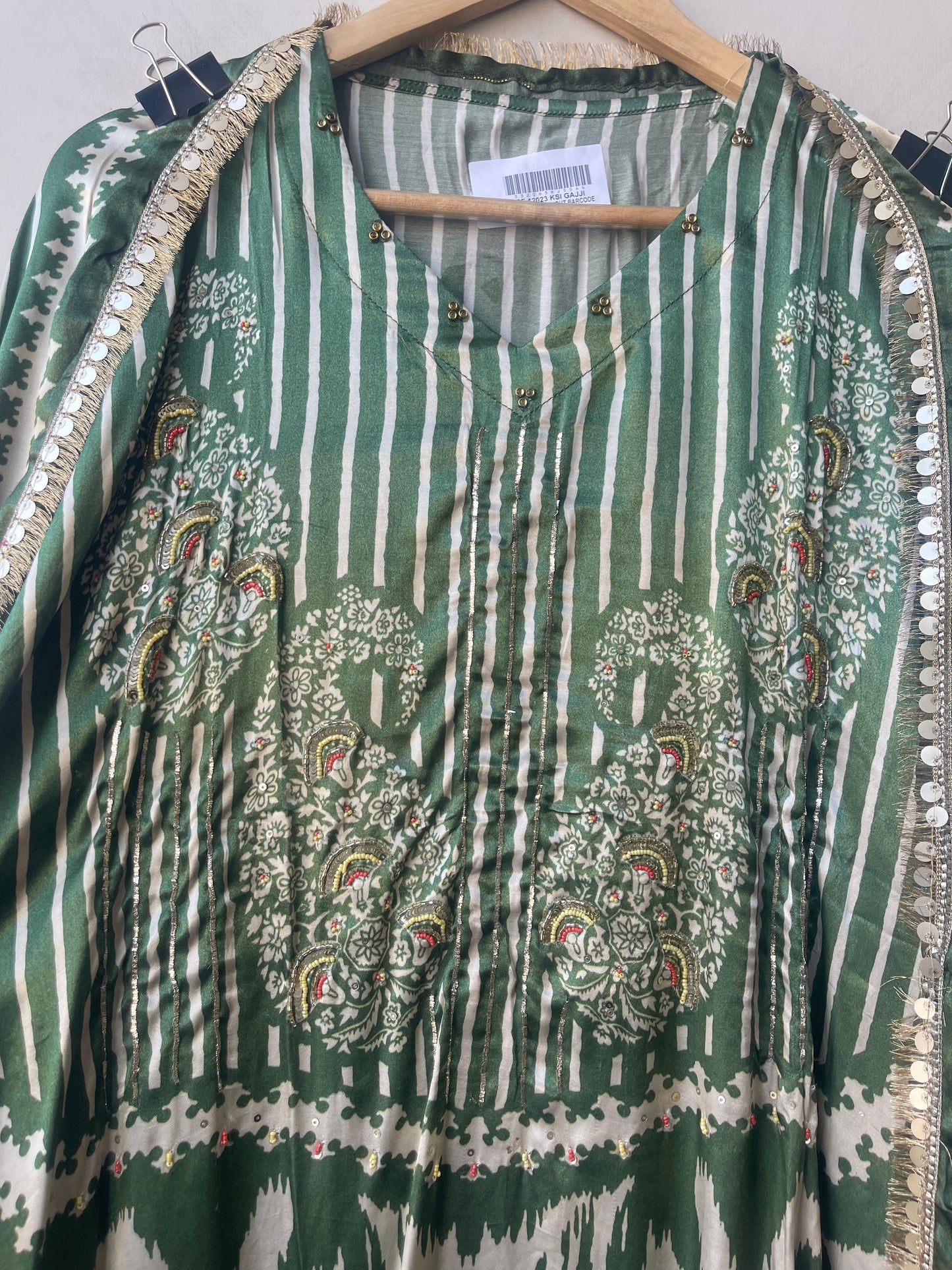 Gajji silk printed unstitched ladies suit Rc19335