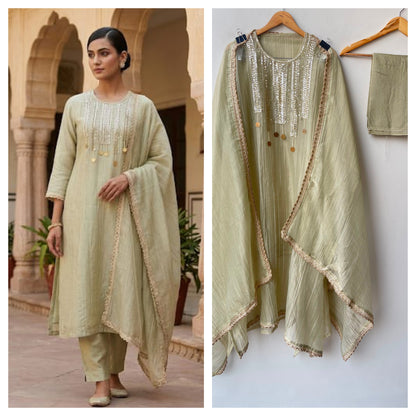 Pure crushed shimmer tissue unstitched ladies suit Rc19270 (a)
