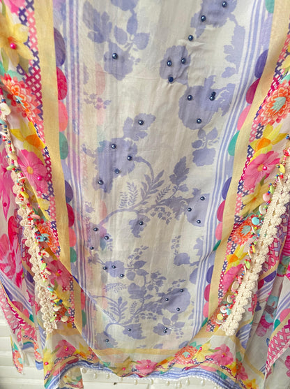 Organza unstitched ladies suit Rc17707