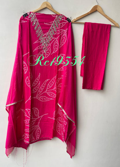 Muslin baandni printed unstitched ladies suit