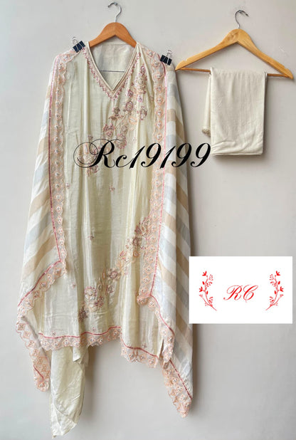 Shimmer silk unstitched ladies suit Rc19199