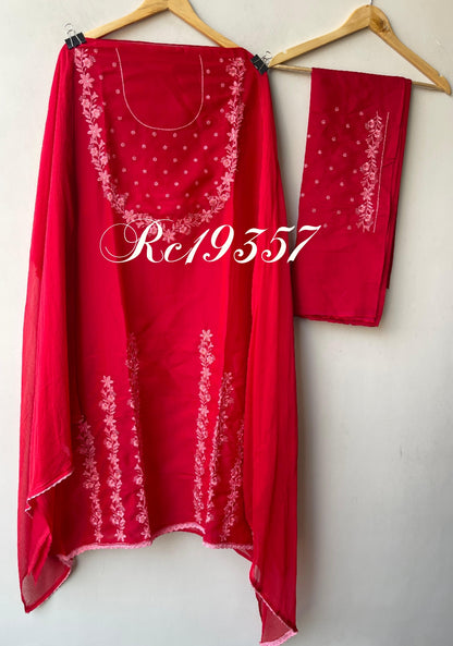 Organza tuile unstitched ladies suit