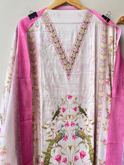 Premium Cotton Printed Unstitched 3pcs Designer Suit Set