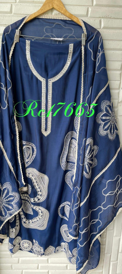 Mul chanderi unstitched ladies suit Rc17665