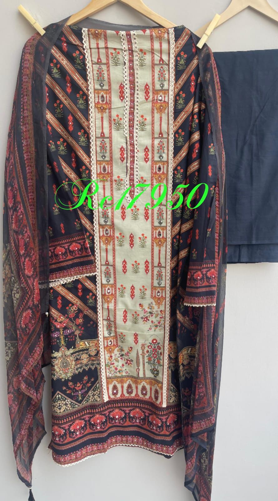 Cotton silk unstitched ladies suit Rc17950