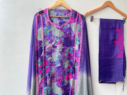 Organza Tuile printed ladies unstitched suit Rc19152