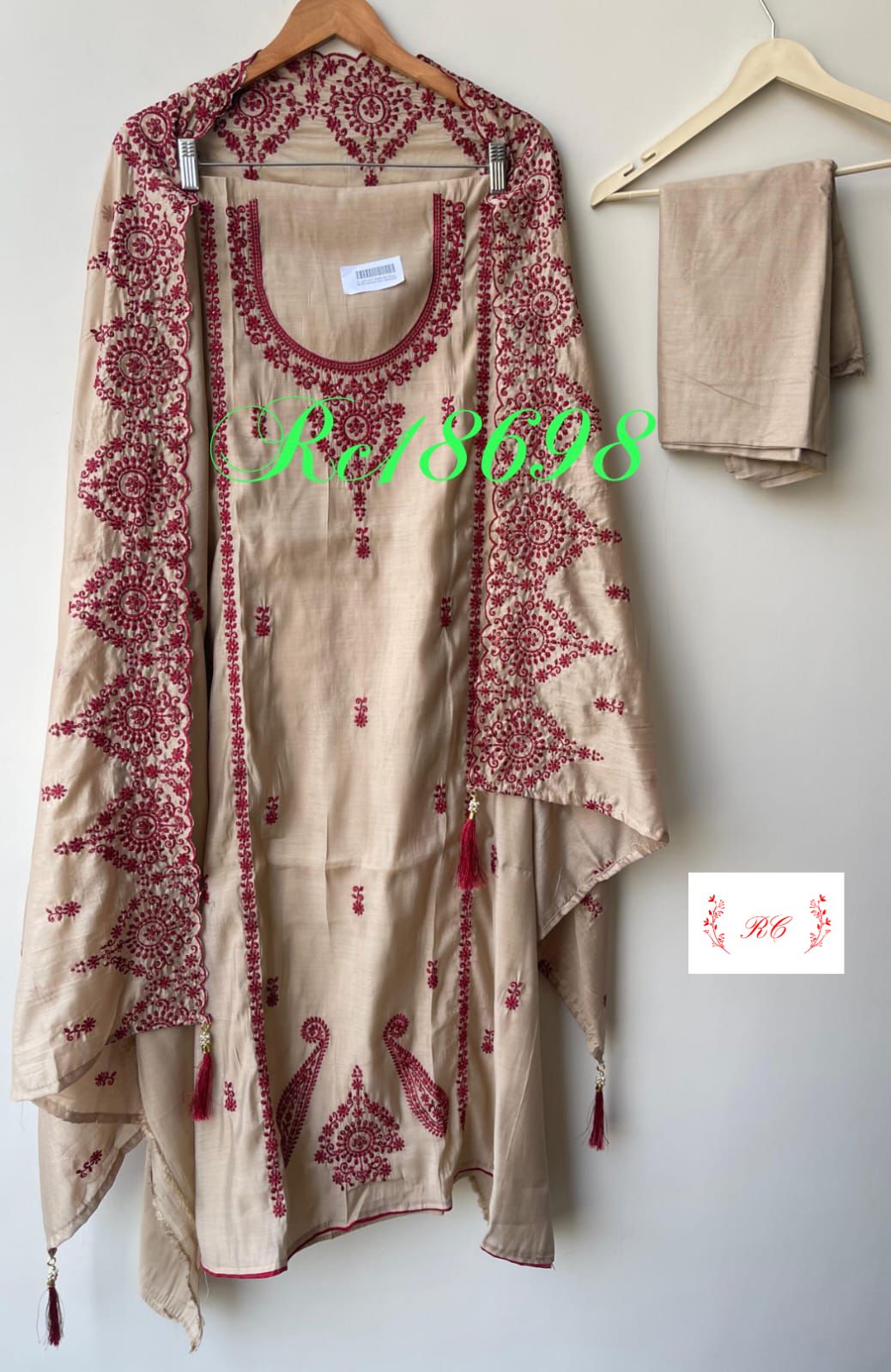 Mul Chanderi Unstitched Ladies Suit RC-18698 – view 2