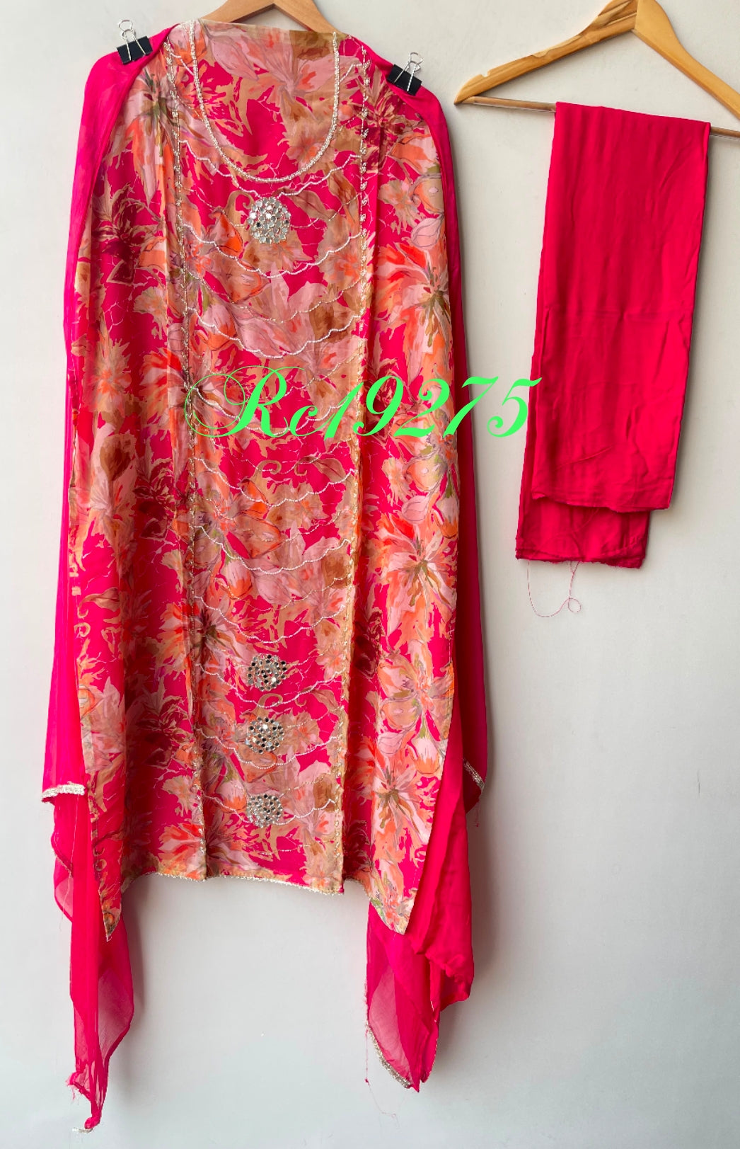 Organza printed unstitched ladies suit Rc19275