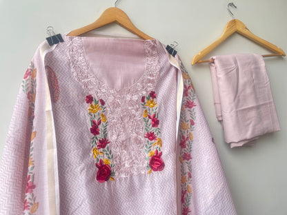 Mul chanderi printed ladies unstitched suit Rc18960 (a)