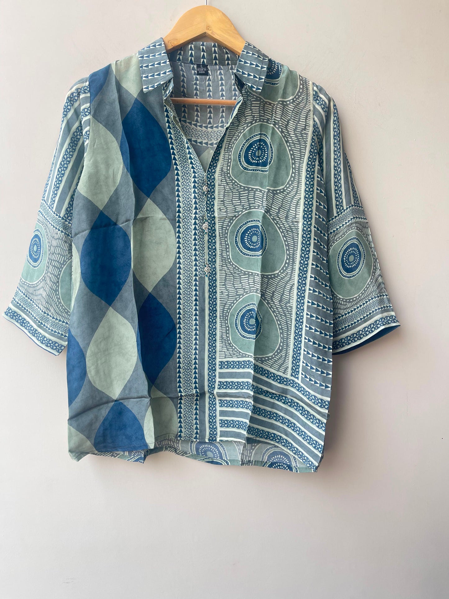 Satin crepe stitched ladies  readymade shirt Rc19014 (b)