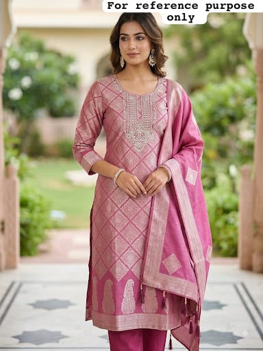 Fine Banarasi shimmer silk unstitched ladies suit Rc19267 (b)