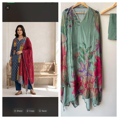 Pure crepe printed ladies unstitched suit Rc19002