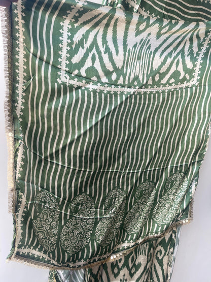 Gajji silk printed unstitched ladies suit Rc19335