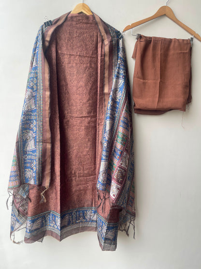Mul chanderi maheshwari printed unstitched ladies suit Rc19025 (c)