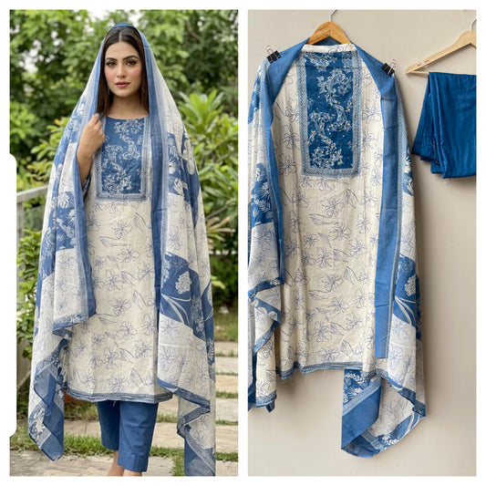 Mul cotton printed unstitched ladies suit Rc18968
