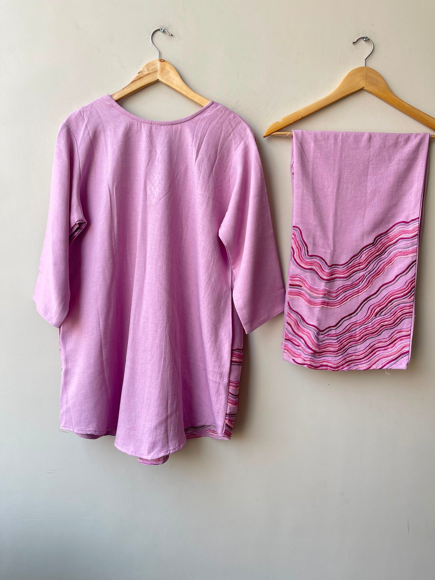 Soft linen cotton stitched ladies coord set Rc19104