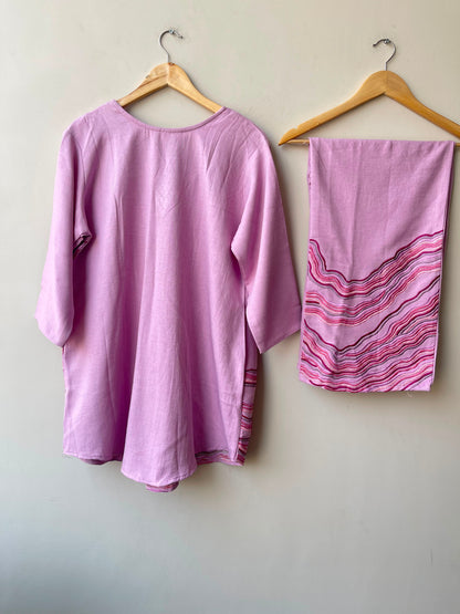 Soft linen cotton stitched ladies coord set Rc19104