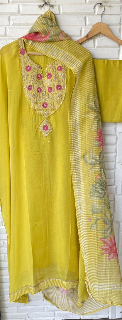 Organza unstitched ladies suit Rc17797