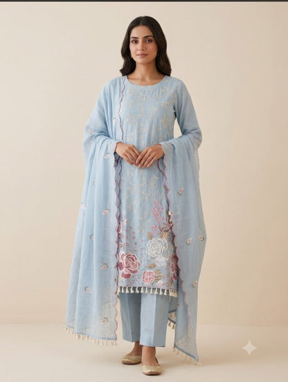 Mul chanderi unstitched ladies suit Rc19010
