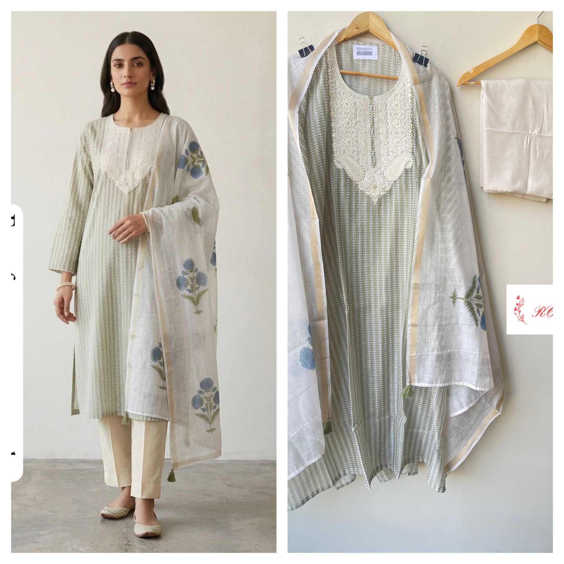 Mul Chanderi Printed Unstitched Ladies Suit RC18888