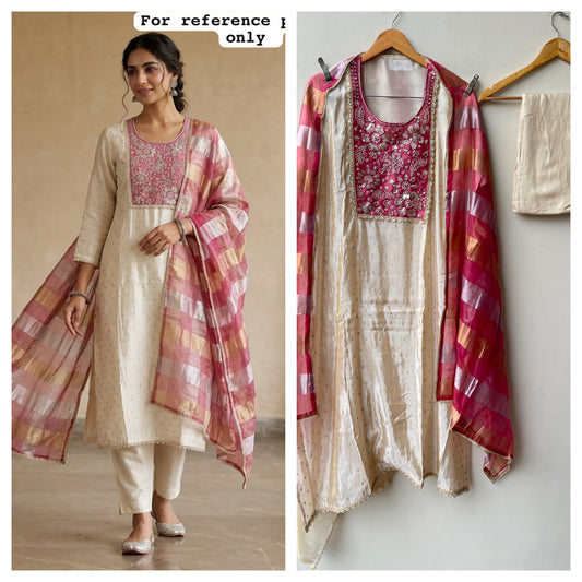 Banarasi shimmer silk ladies unstitched suit Rc19137