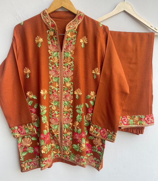 Woolen embroidered readymade winter ladies coord set Rc17852 (b)