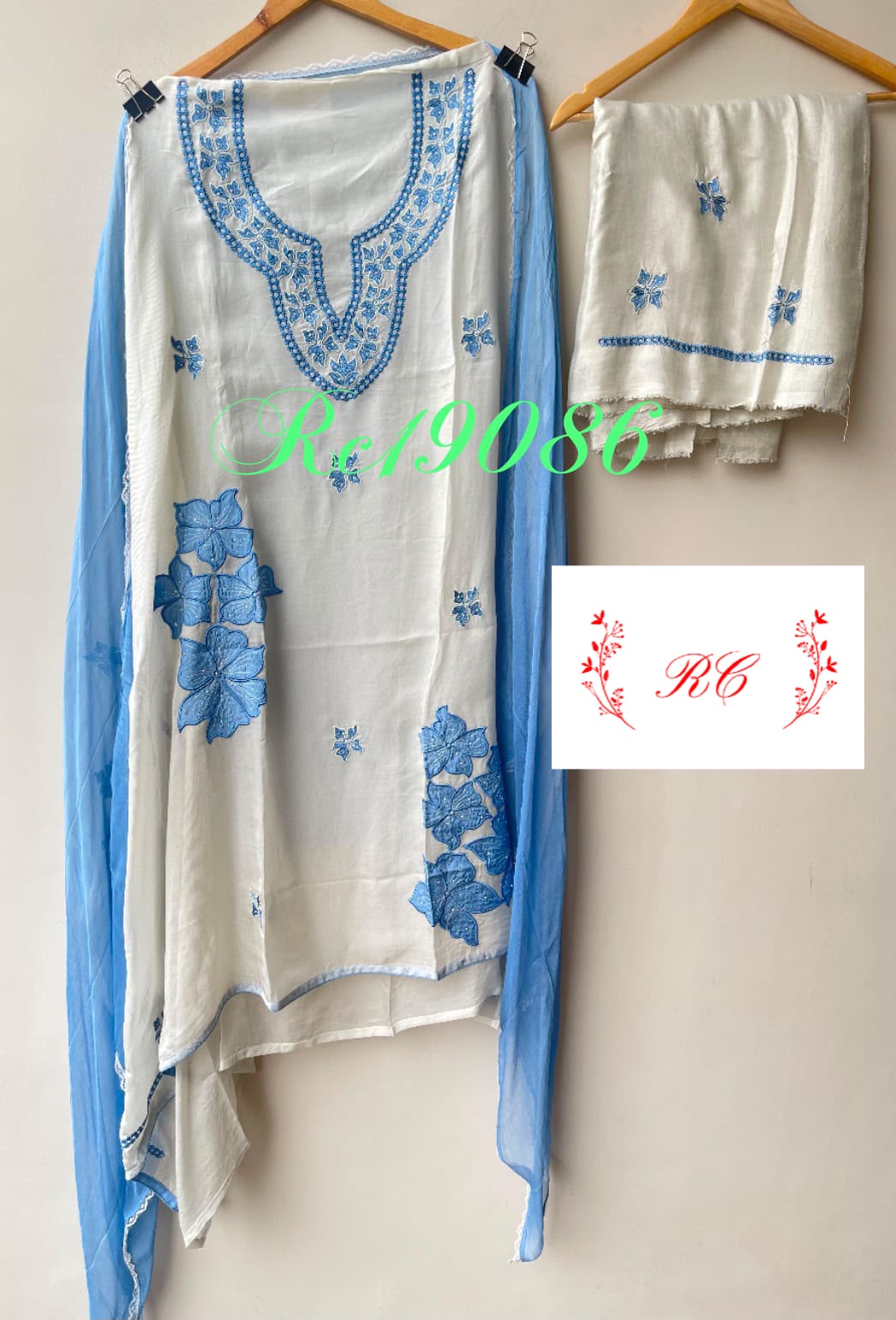 Organza Tuile fabric ladies unstitched suit Rc19086