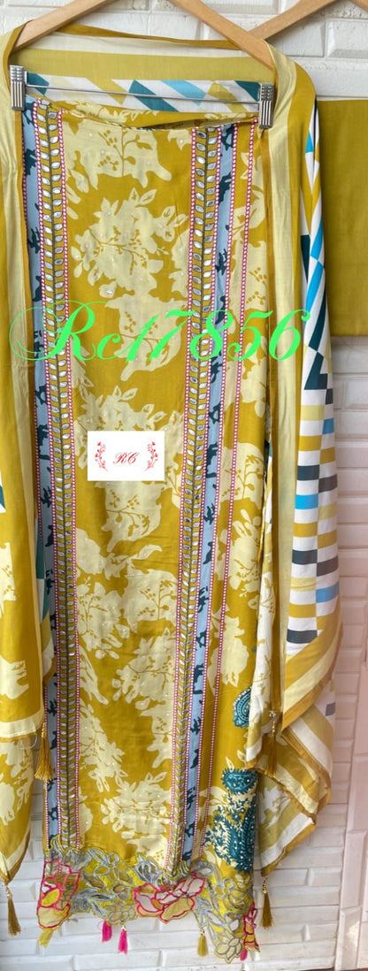 Muslin printed unstitched ladies suit Rc17856 (a)