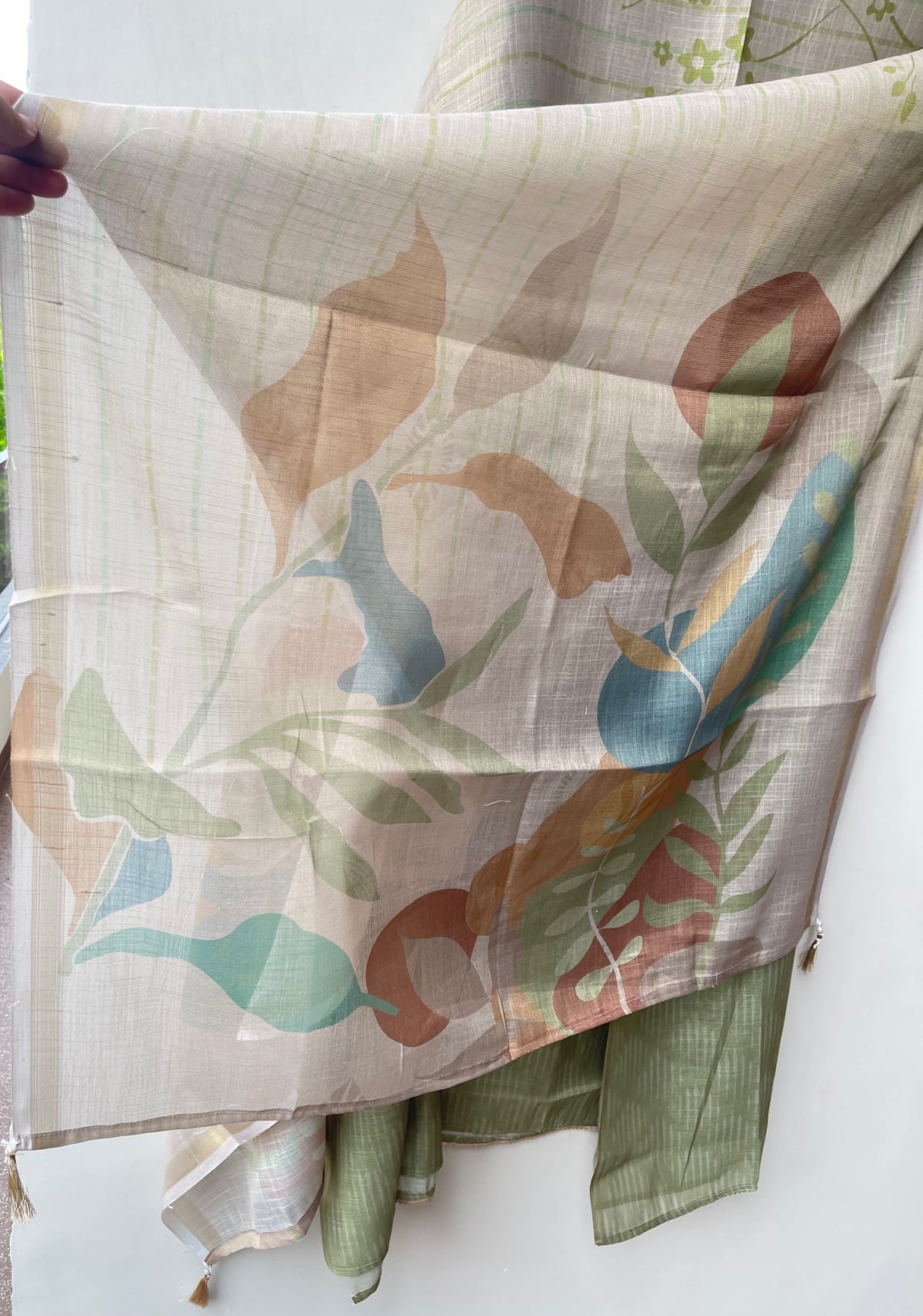Self Shimmer Linen Embroidered Designer 3 Pcs Unstitched Suit Set