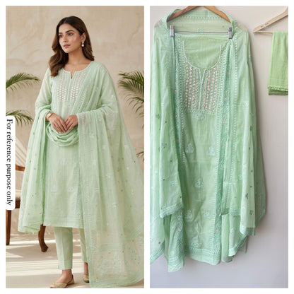 Mul Chanderi Unstitched Ladies Suit RC-18783