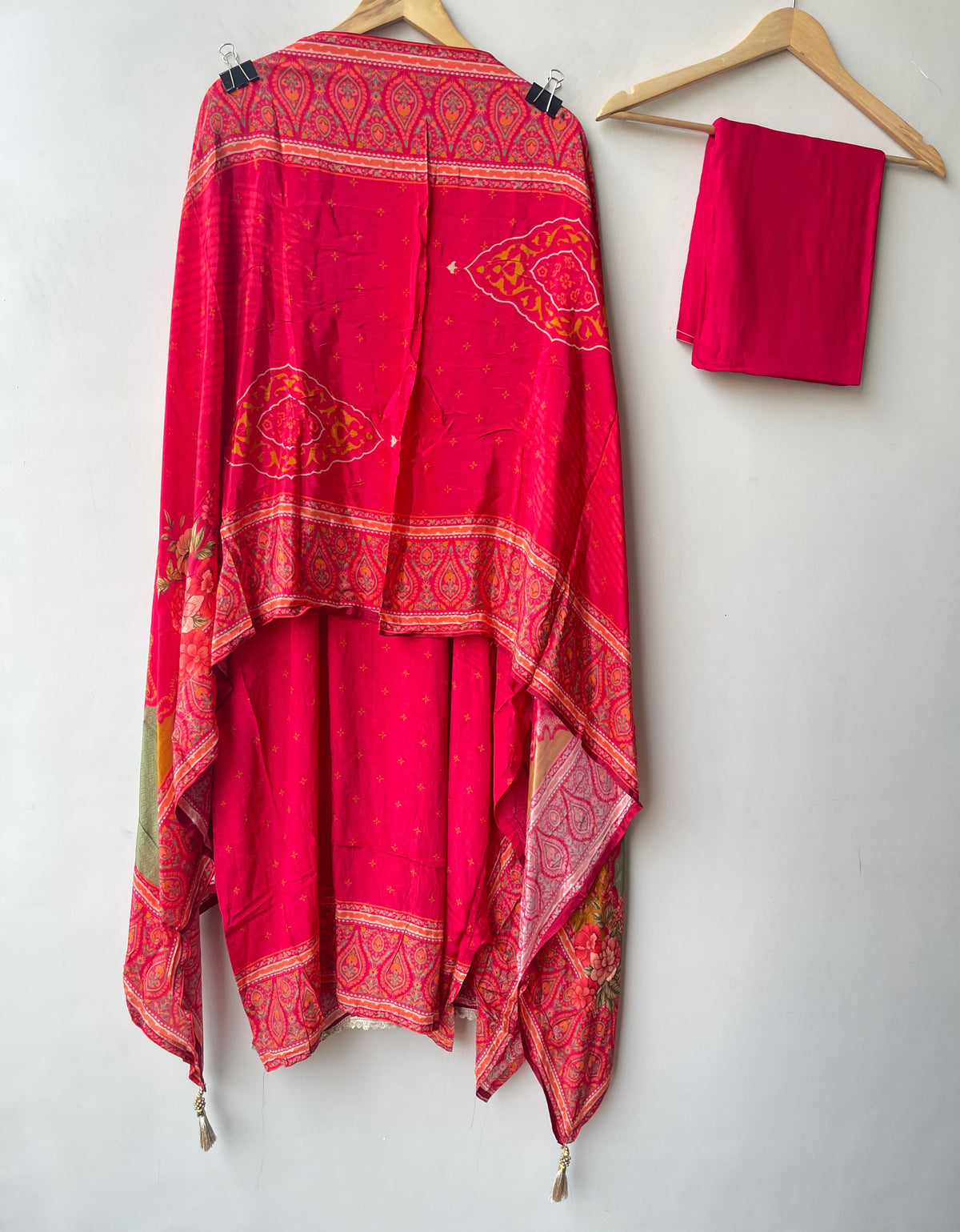 Crepe Satin Printed Unstitched Designer Suit Set