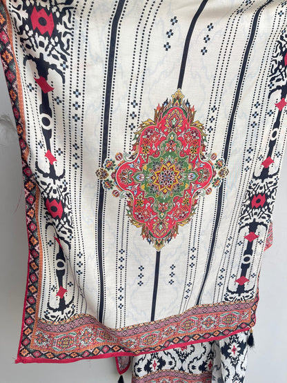 Muslin Ikkad Print Unstitched Ladies Suit RC-18299 – view 3