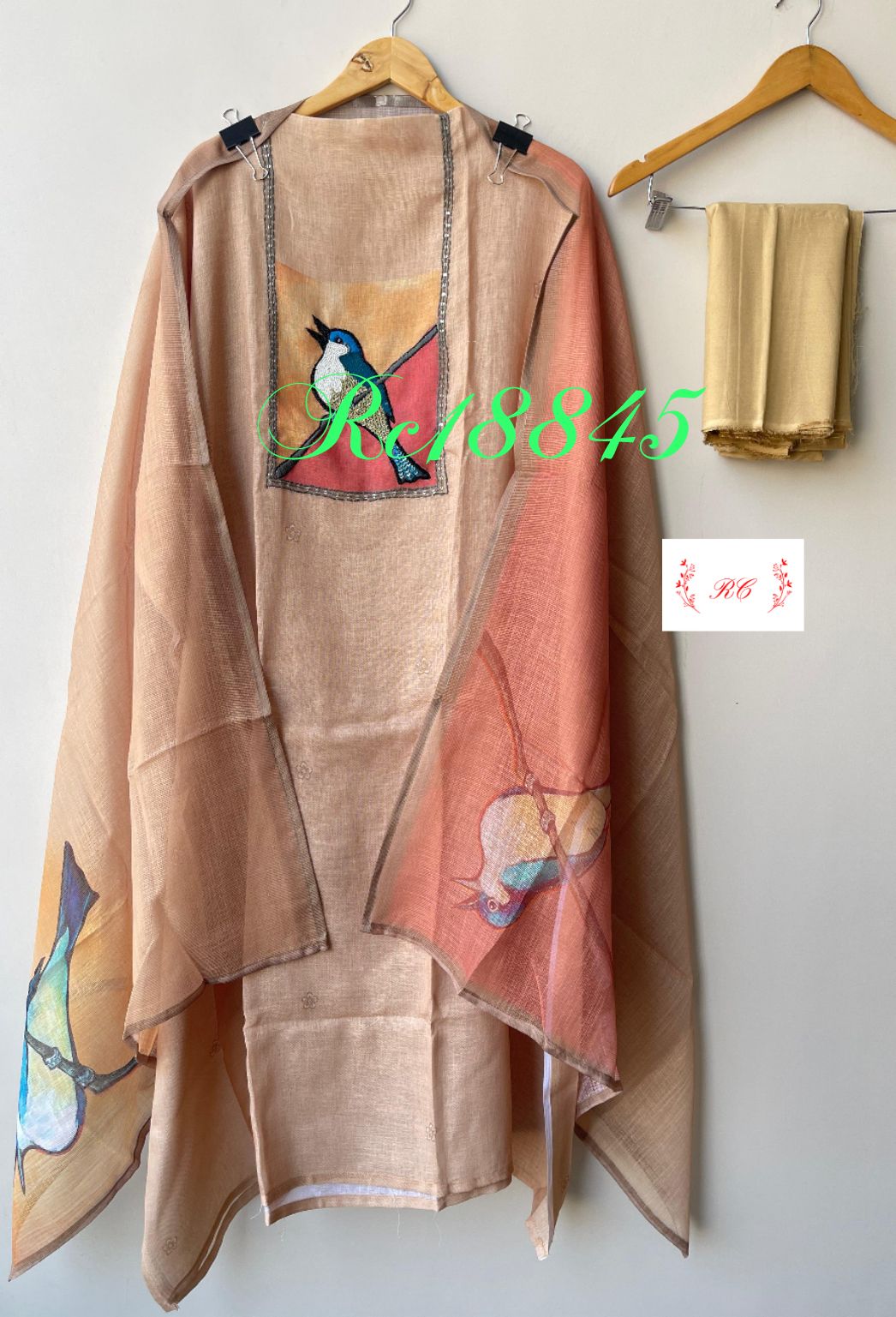 Soft Self Jute Printed Ladies Unstitched Suit RC-18845 – view 2