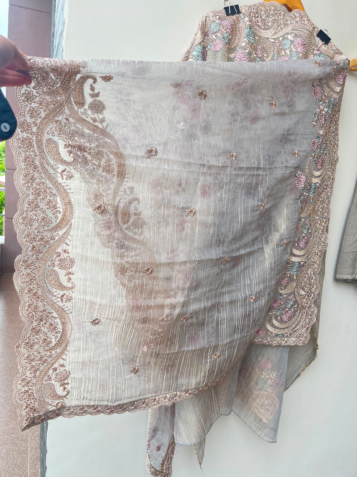 Pure crushed shimmer tissue unstitched ladies suit Rc19268 (a)